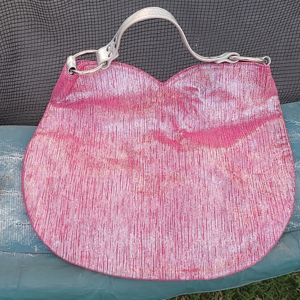 Pink suede purse